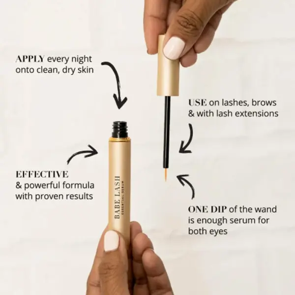 Babe Lash Eyelash Serum, Naturally Longer Fuller Lashes, Luxurious Long Lashes, Noticeable in as Little as 4 weeks, Gentle and Easy to Use - Image 2